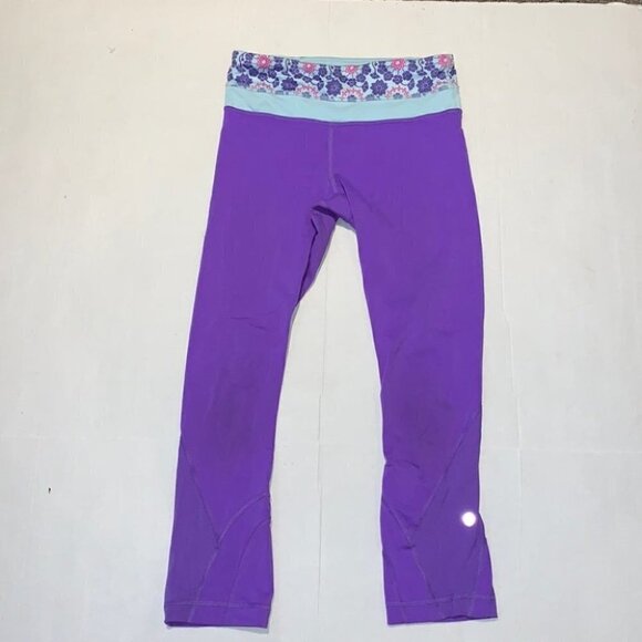 𝅺LULULEMON run inspire crop II leggings size 2 in purple - Picture 3 of 14